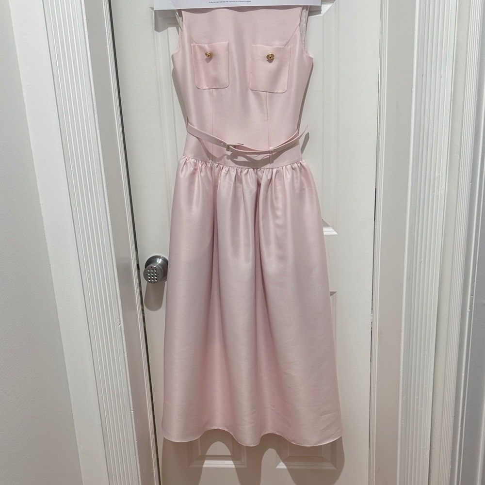 Self Portrait Pink Taffeta Midi dress